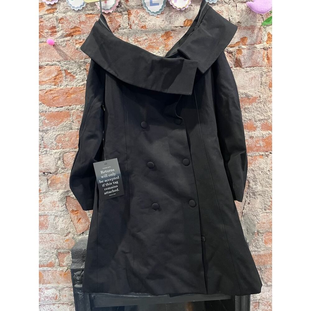 Pomander Place NEW Black Ponte Remington Off the Shoulder Blazer Dress